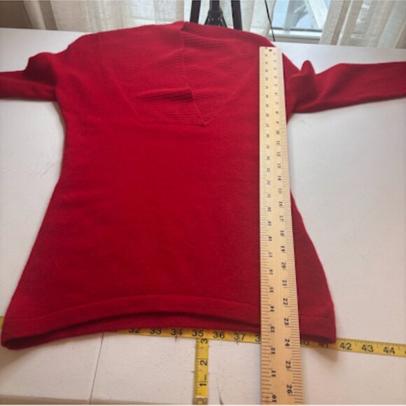 Vintage Cashmere Old Navy Red 100% Cashmere Sweater Sz S Ribbed Shawl Collar - Picture 5 of 7